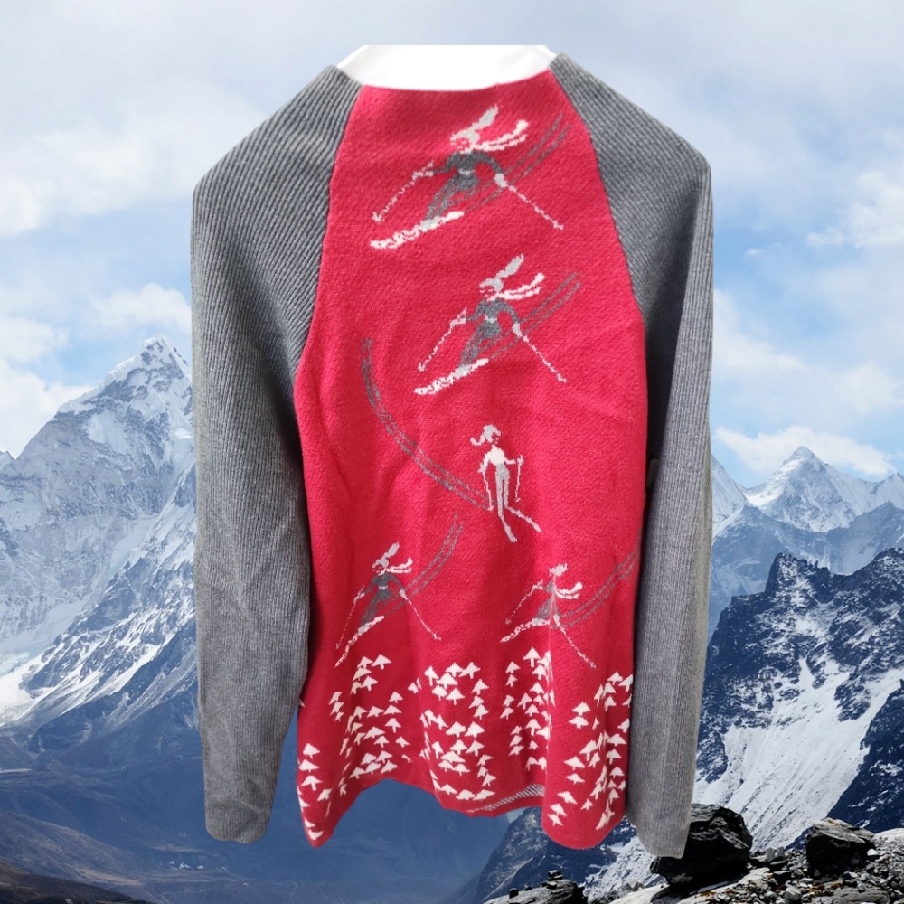 Krimson Klover Red and Gray Ski Sweater